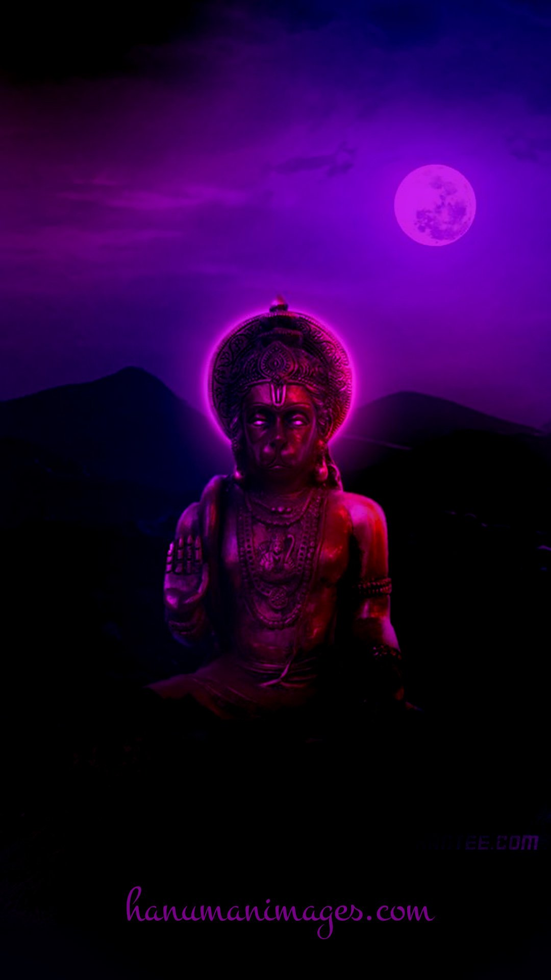 hanuman image neon purple
