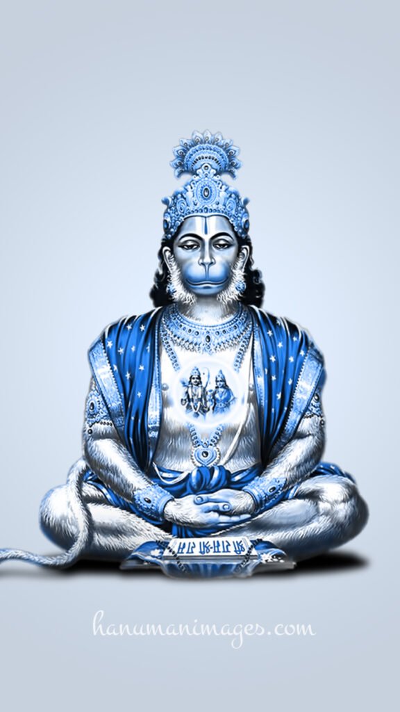lord hanuman dualtone image white and blue
