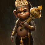 bal hanuman in rain HD wallpaper