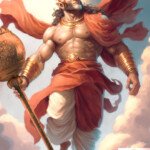 lord hanuman flying majestic image