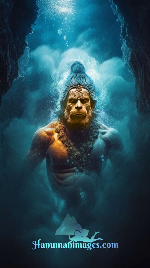 Powerful lord hanuman underwater image HD