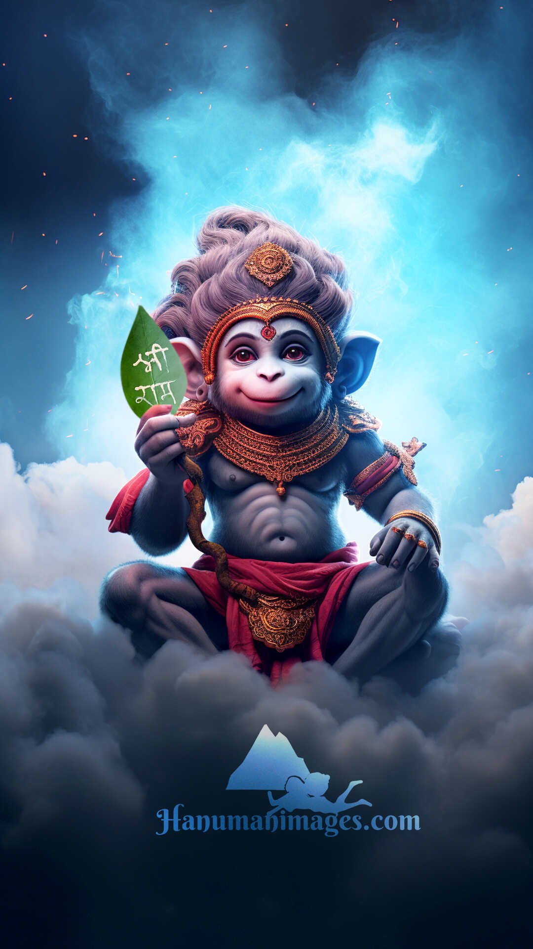 cute lord hanuman devotional image