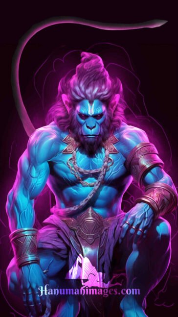powerful lord hanuman colorful image HD