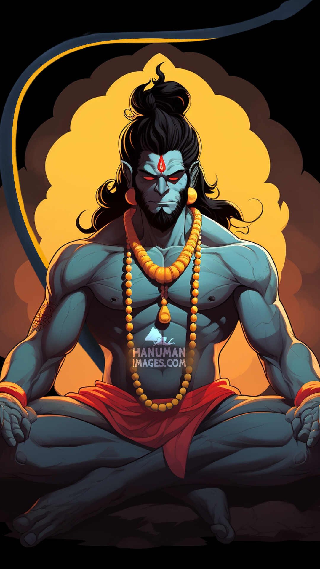 ai generated illustration image of hanuman ji
