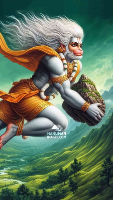 hanuman ji flying with parvat
