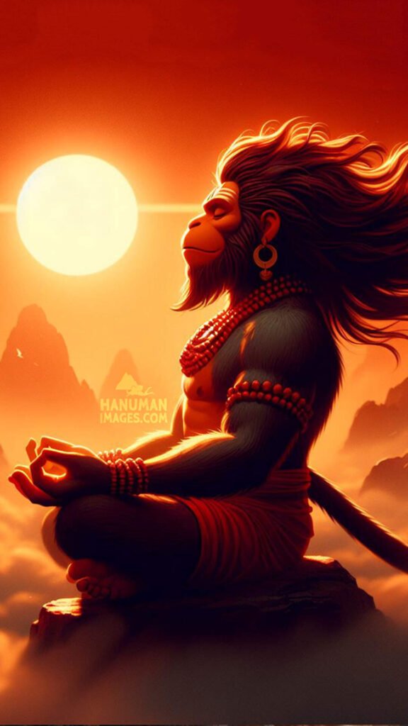 lord hanuman meditating wallpaper for iphone