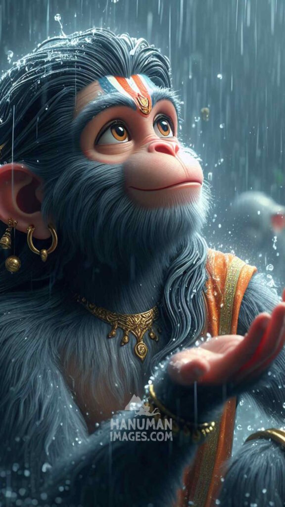 hanuman in the rain