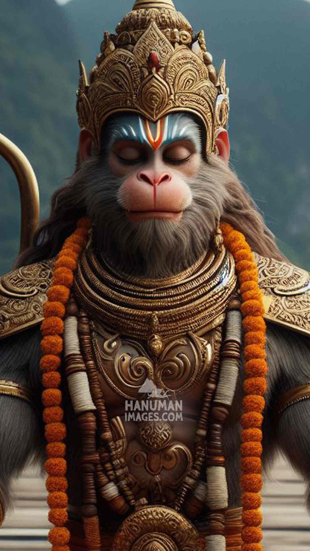 lord hanuman close up phone wallpaper feb 2024