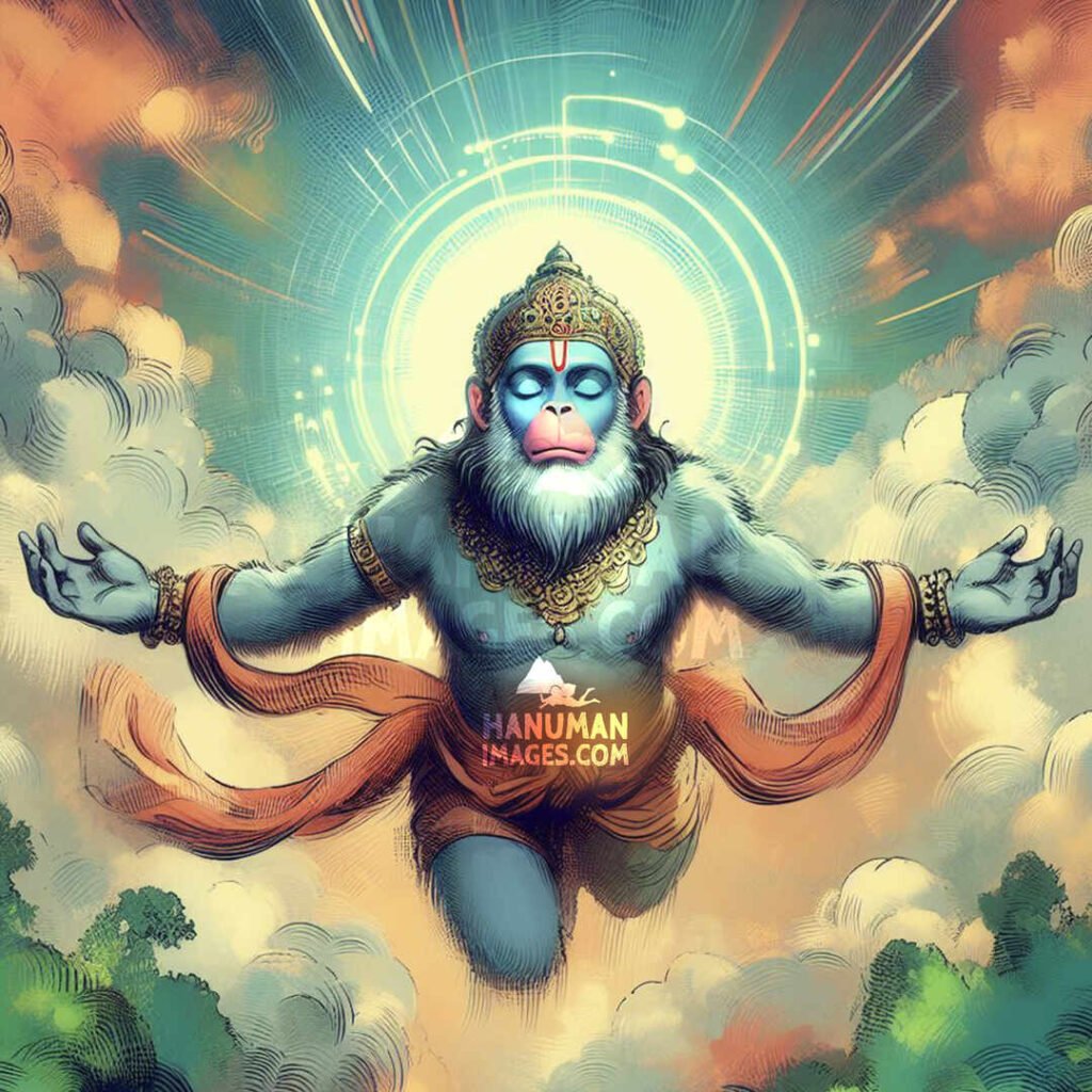 good morning hanuman ji flying image