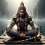 lord hanuman in deep thoughtful meditation